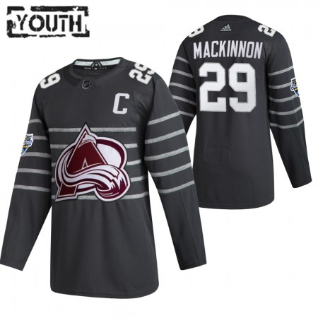 Colorado Avalanche Dresy Nathan MacKinnon 29  Šedá Adidas 2020 NHL All-Star Authentic - Dětské